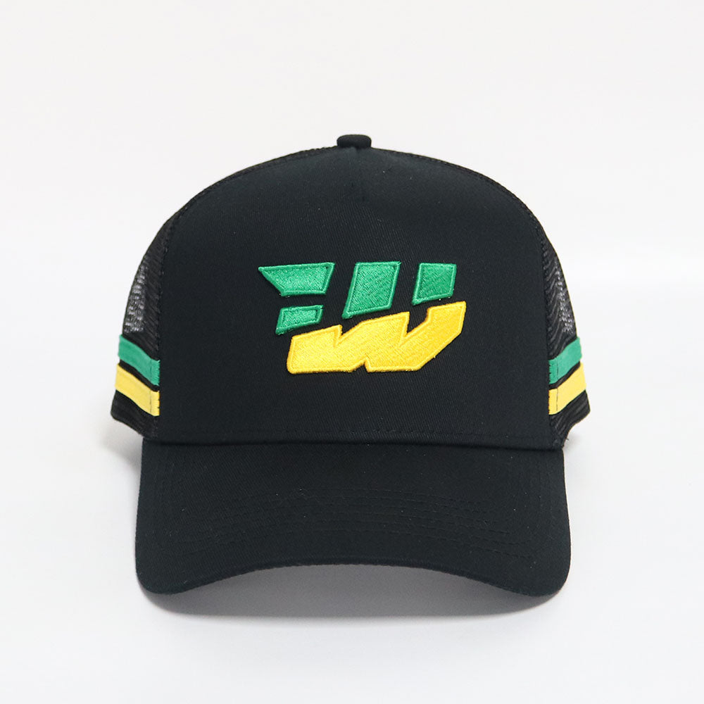 Trucker Cap - Black/Green&Yellow