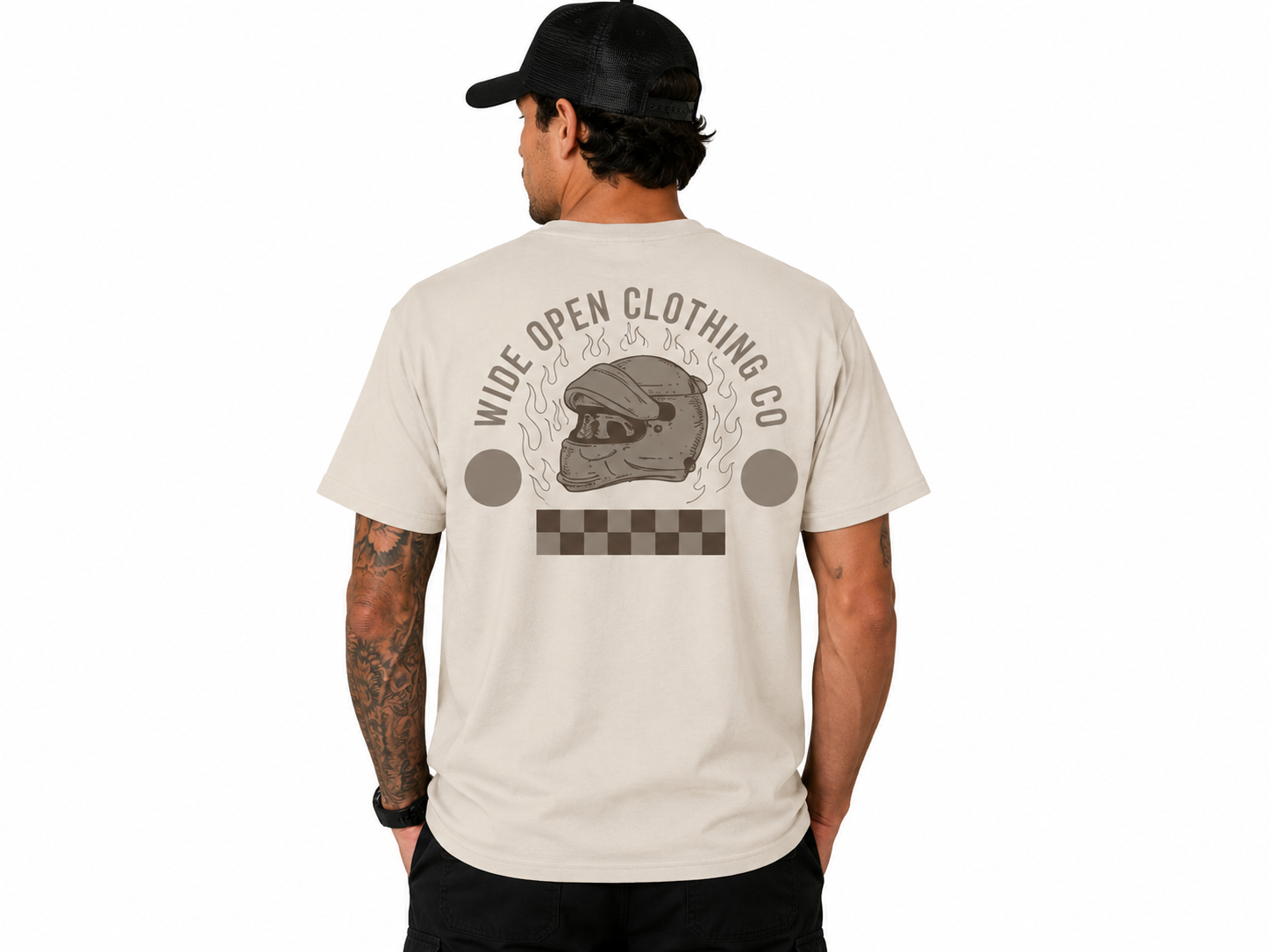 Adults Skull Driver Tee - Beige