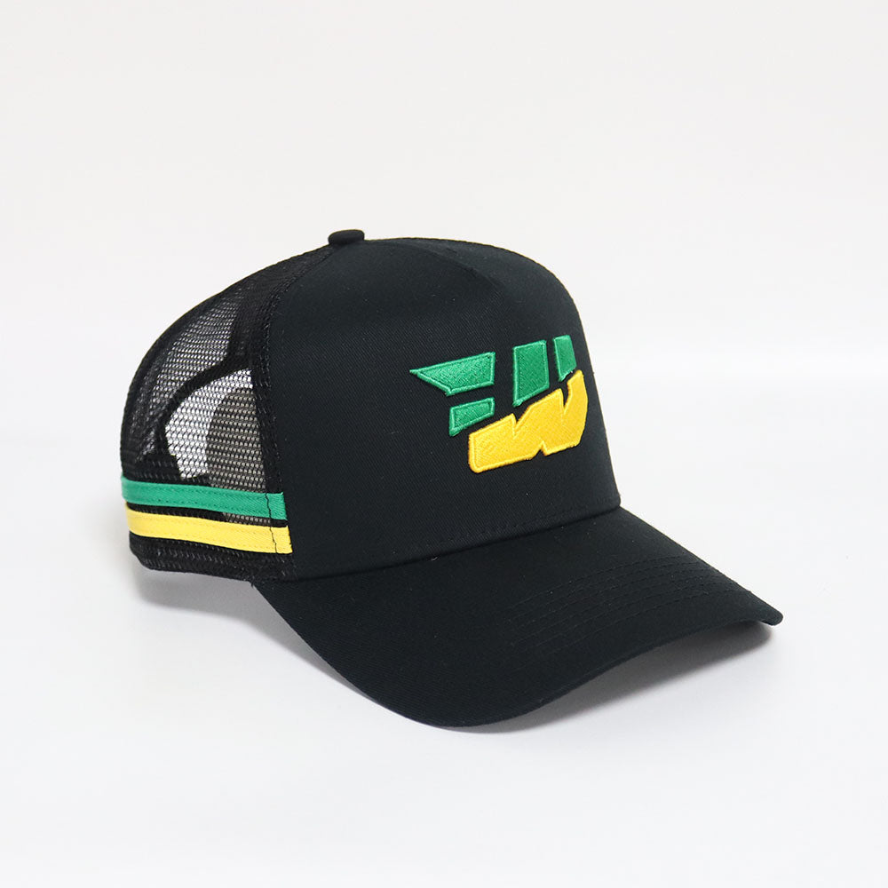 Trucker Cap - Black/Green&Yellow