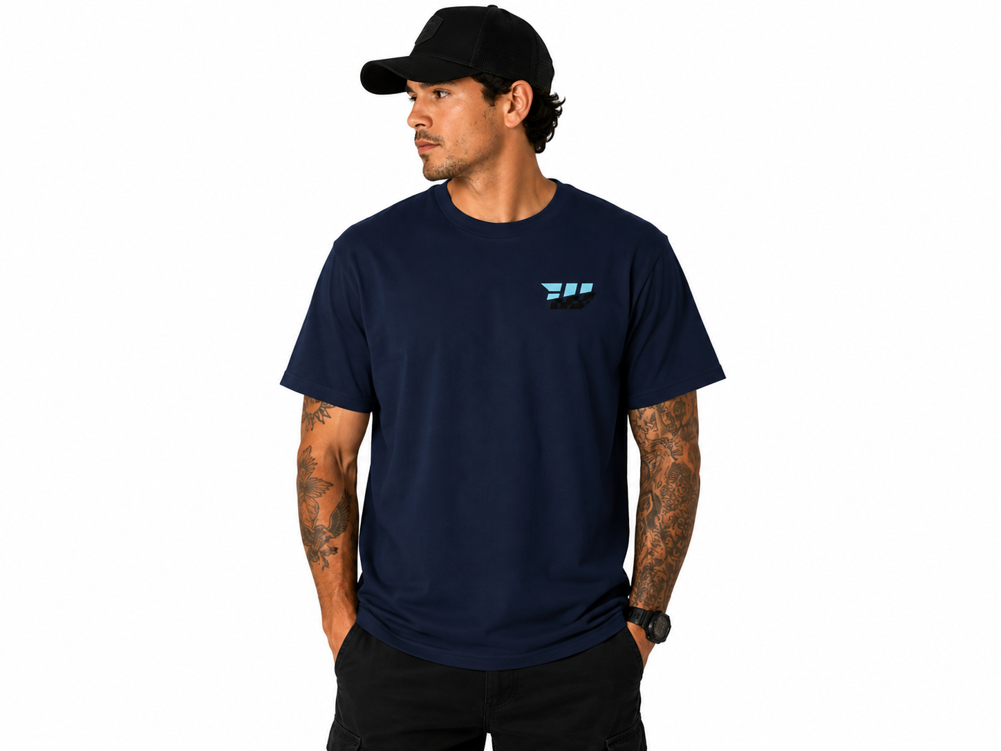 Adults Skull Driver Tee - Navy
