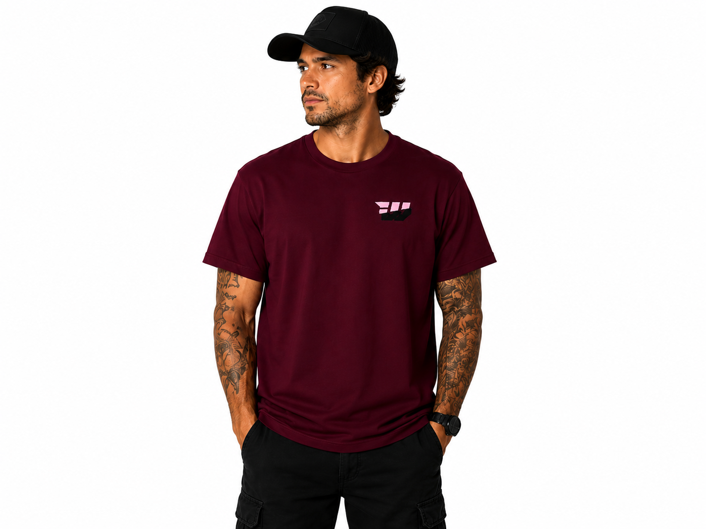 Adults Skull Driver Tee - Maroon